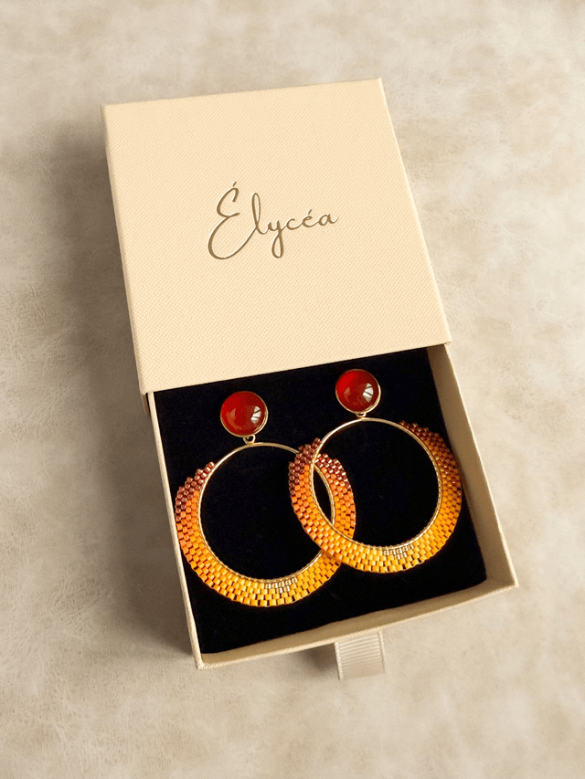 Braises - Boucles d'oreilles tissées main
